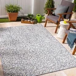 Blue Amur Outdoor Rug, 5x7