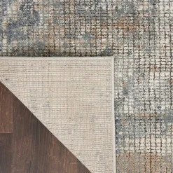 Blue and Beige Tally Textured Area Rug, 3x5