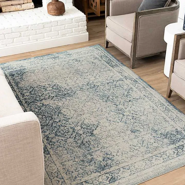 Blue and Cream Blackwell Area Rug, 8x10