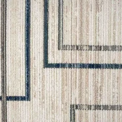 Blue and Gray Contemporary Geo Area Rug, 7x9