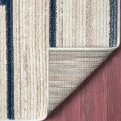 Blue and Gray Contemporary Geo Area Rug, 7x9