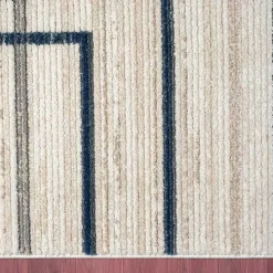 Blue and Gray Contemporary Geo Area Rug, 7x9