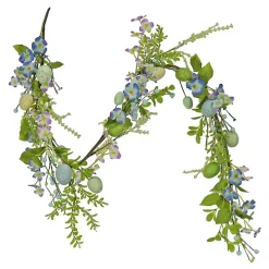 Blue and Green Flowering Easter Eggs Garland