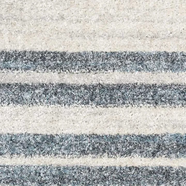 Blue and Ivory Striped Moons Runner, 2x12