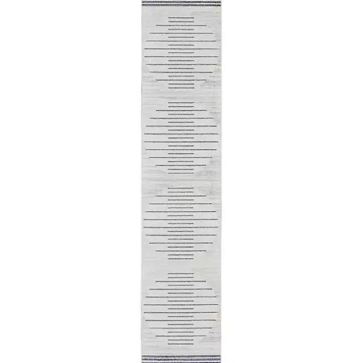 Blue and Ivory Striped Moons Runner, 2x8