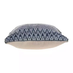 Blue and Ivory Textured Wavy Accent Pillow
