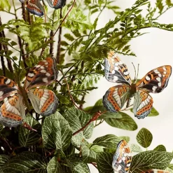 Blue and Orange Butterfly Twig Sprays, Set of 6