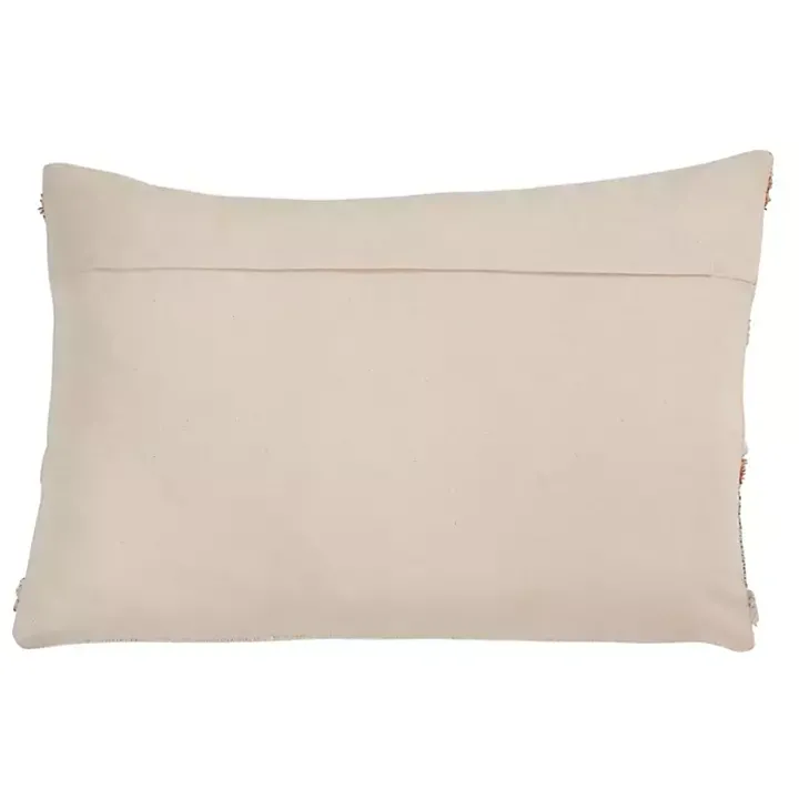 Blue and Orange Horizontal Stripe Throw Pillow