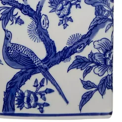 Blue and White Bird Pattern Table Lamp