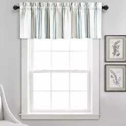 Blue and White Farmhouse Stripe Valance