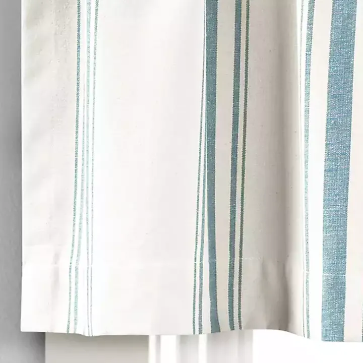 Blue and White Farmhouse Stripe Valance