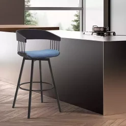 Blue Athena Swivel Counter Stool