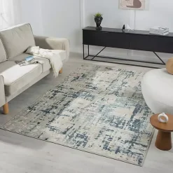 Blue Avalon Abstract Pattern Area Rug, 5x8