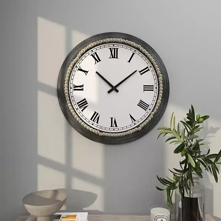 Blue Beaded Roman Numeral Clock