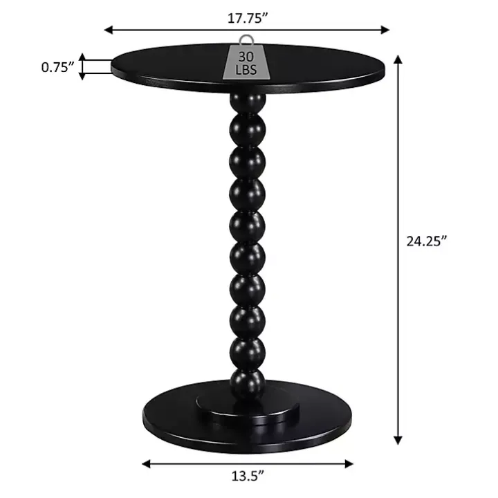 Blue Beaded Spindle Accent Table