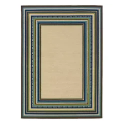 Blue Bordered Capetown Area Rug, 5x7