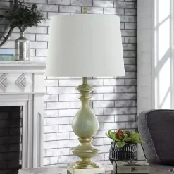 Blue Carved Traditional Table Lamp