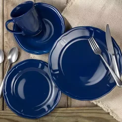 Blue Ceramic Soft Scallop 16-pc. Dinnerware Set