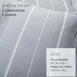 Blue Classic Stripe 3-pc. Full/Queen Comforter Set