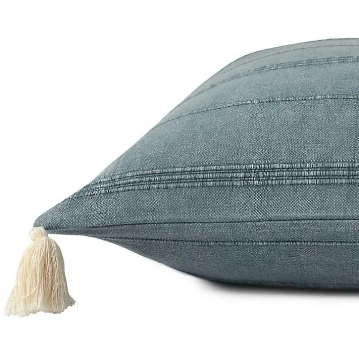 Blue Dobby Loomed Pillow