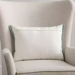 Blue Embroidered Medallion Lumbar Pillow