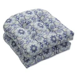 Blue Emilia Outdoor Curve Seat Cushion, Set of 2