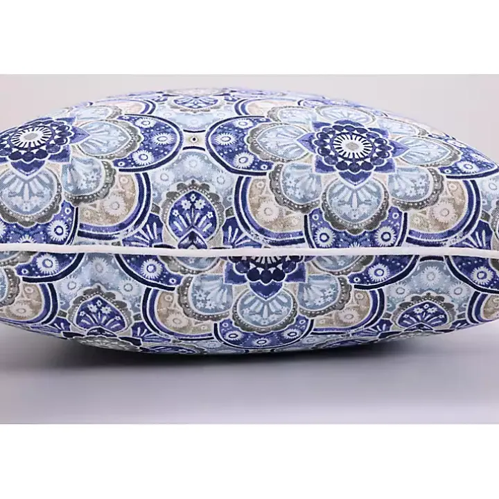 Blue Emilia Outdoor Lumbar Pillows, Set of 2