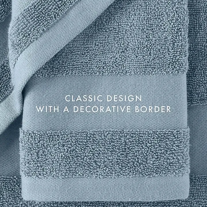 Blue Essential Cotton Bath Towels, Set of 4