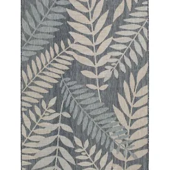 Blue Fern Leaves Indoor/Outdoor Area Rug, 5x7