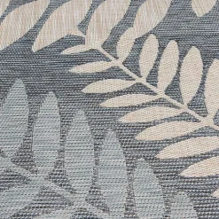 Blue Fern Leaves Indoor/Outdoor Area Rug, 5x7