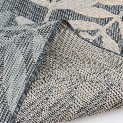 Blue Fern Leaves Indoor/Outdoor Area Rug, 5x7