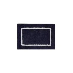 Blue Geometric Pattern Reversible Bath Mat, 34 in.