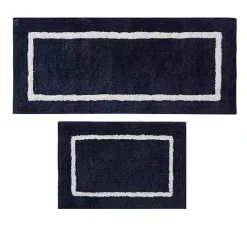 Blue Geometric Pattern Reversible Bath Mat, 60 in.