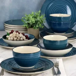 Blue Gia Stoneware 24-pc. Dinnerware Set