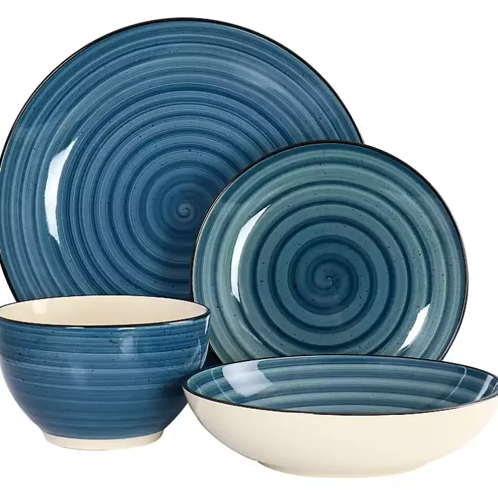 Blue Gia Stoneware 24-pc. Dinnerware Set