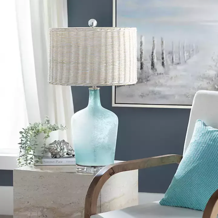Blue Glass Coastal Table Lamp