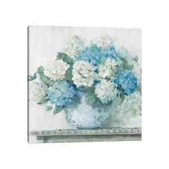 Blue Hydrangea Cottage Canvas Print