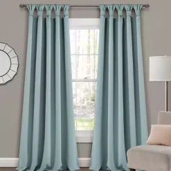 Blue Knotted Curtain Panel Set, 84 in.