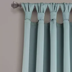 Blue Knotted Curtain Panel Set, 84 in.