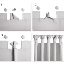 Blue Knotted Curtain Panel Set, 95 in.