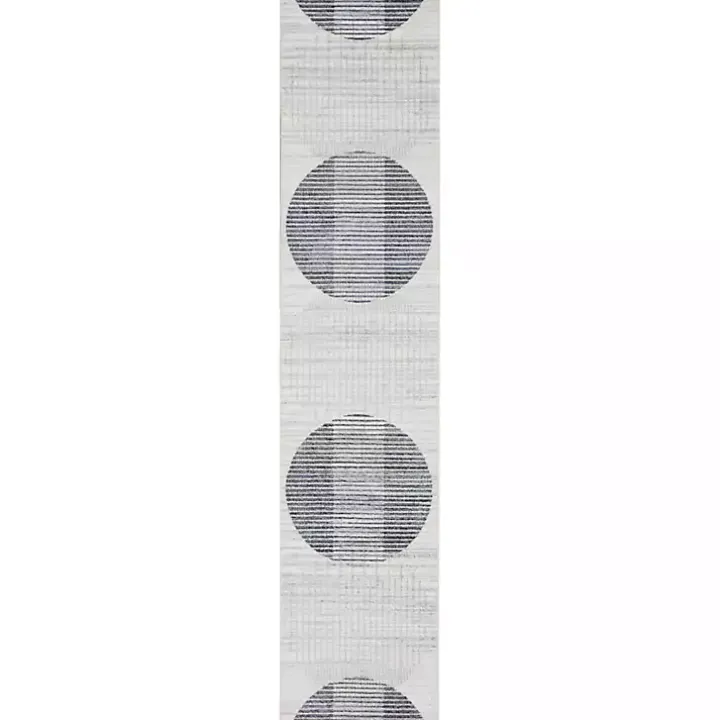 Blue Linear Geometric Washable Runner, 2x10