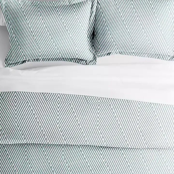 Blue Linear 3-pc. King Duvet Cover Set