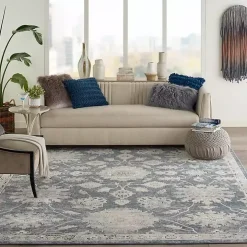 Blue Lush Vines Area Rug, 8x10