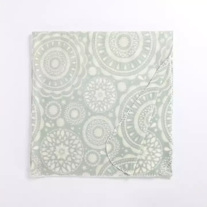 Blue Medallion Fleece Throw