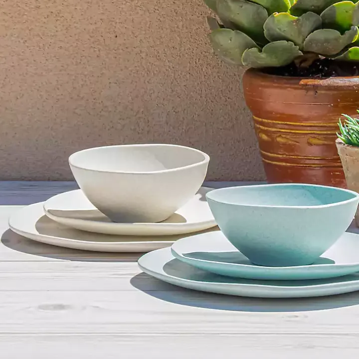 Blue Melamine Santal Salad Plates, Set of 6