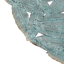 Blue Metal Feather Round Wall Plaques, Set of 3