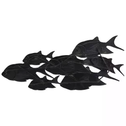 Blue Metal School of Fish Wall Plaque