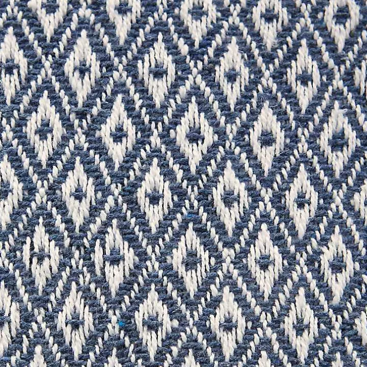 Blue Mini Diamond Fringe End Table Runner, 108 in.