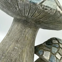 Blue Mosaic Mushrooms Outdoor Statue