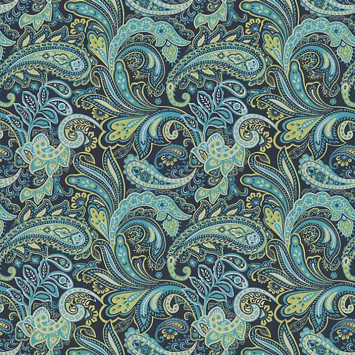 Blue Paisley Outdoor Seat Cushions, Set of 2